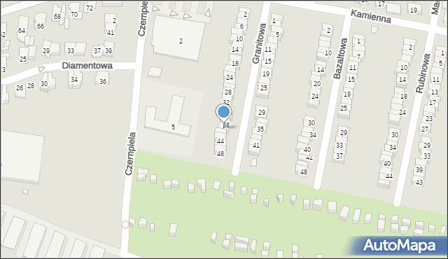 Piekary Śląskie, Granitowa, 40, mapa Piekary Śląskie