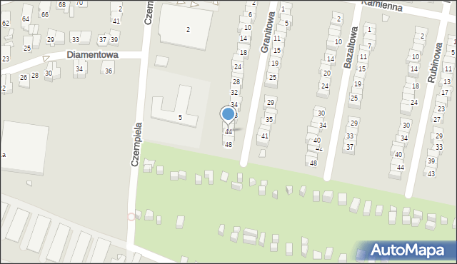 Piekary Śląskie, Granitowa, 44, mapa Piekary Śląskie