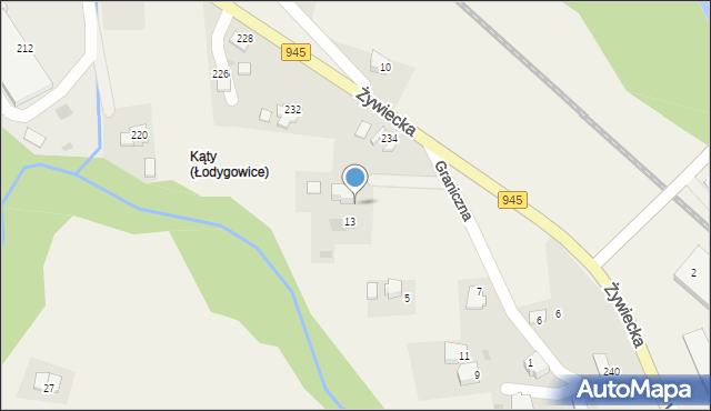 Pietrzykowice, Graniczna, 17, mapa Pietrzykowice