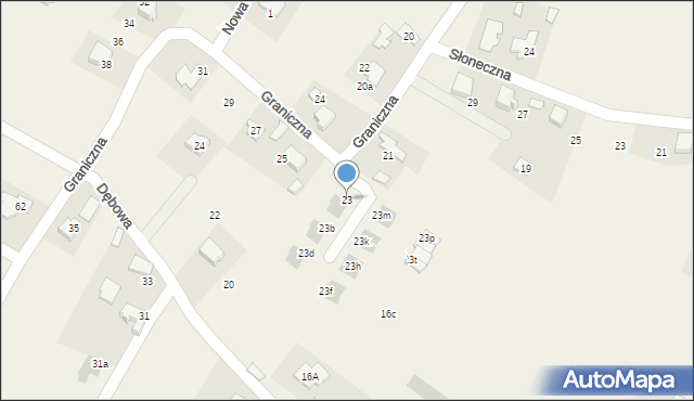 Piła Kościelecka, Graniczna, 23, mapa Piła Kościelecka