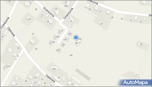 Piła Kościelecka, Graniczna, 23t, mapa Piła Kościelecka