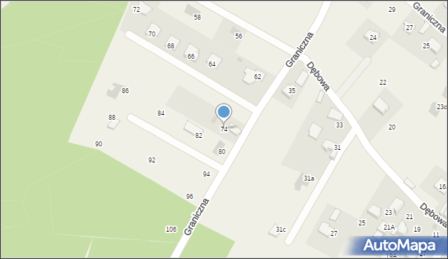 Piła Kościelecka, Graniczna, 74, mapa Piła Kościelecka