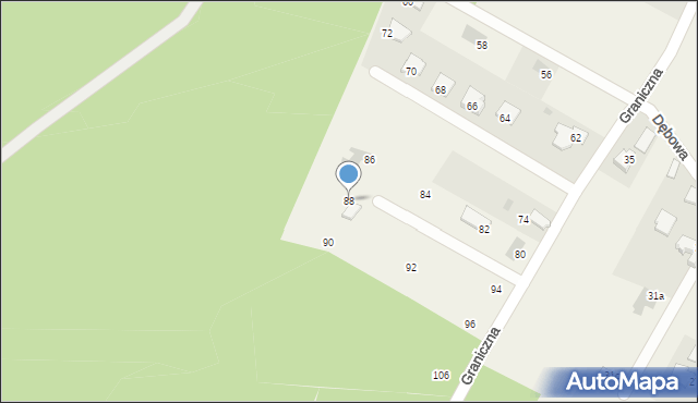 Piła Kościelecka, Graniczna, 88, mapa Piła Kościelecka