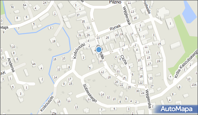 Pilzno, Grodzka, 8, mapa Pilzno