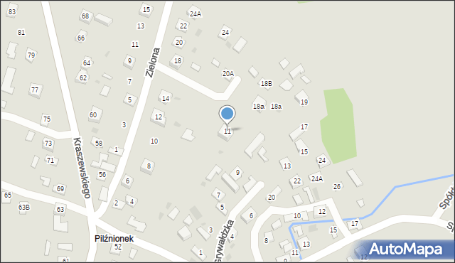 Pilzno, Grywałdzka, 11, mapa Pilzno