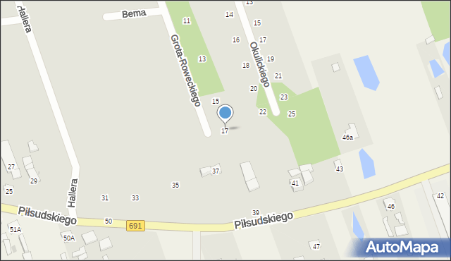 Pionki, Grota-Roweckiego Stefana, gen., 17, mapa Pionki