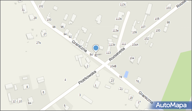 Piotrków Trybunalski, Graniczna, 82, mapa Piotrków Trybunalski