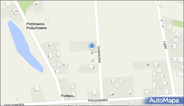 Piotrkowice, Graniczka, 12, mapa Piotrkowice