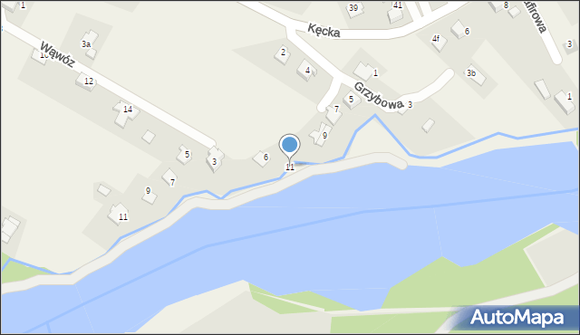 Pisarzowice, Grzybowa, 11, mapa Pisarzowice