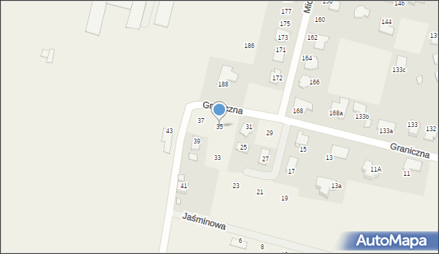 Pisarzowice, Graniczna, 35, mapa Pisarzowice