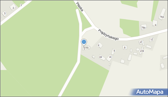 Płaska, Grzybowa, 2, mapa Płaska