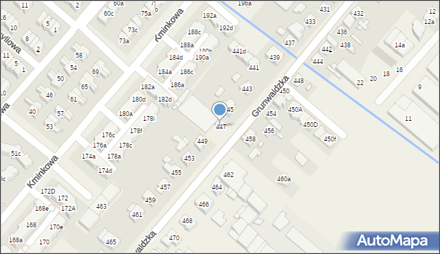 Plewiska, Grunwaldzka, 447, mapa Plewiska