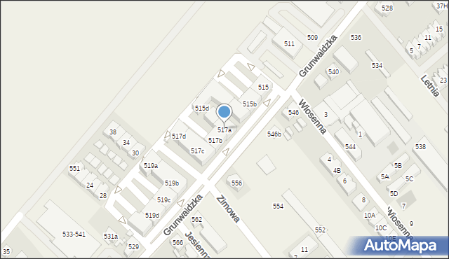 Plewiska, Grunwaldzka, 517a, mapa Plewiska