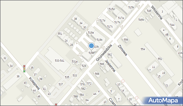 Plewiska, Grunwaldzka, 519d, mapa Plewiska