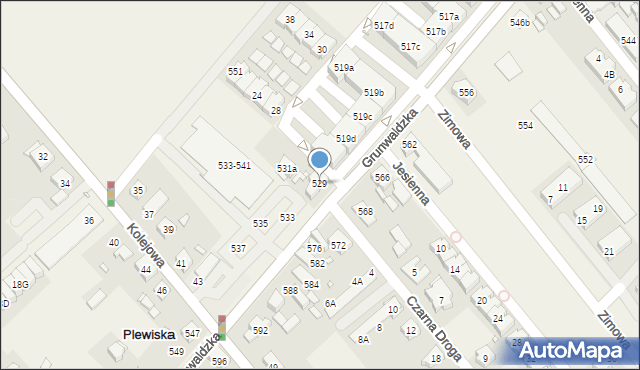 Plewiska, Grunwaldzka, 529, mapa Plewiska
