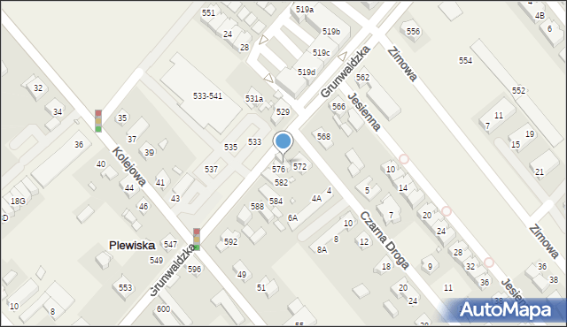Plewiska, Grunwaldzka, 574, mapa Plewiska
