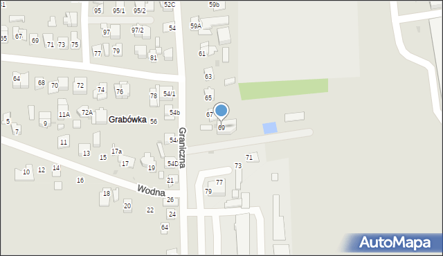 Płock, Graniczna, 69, mapa Płock