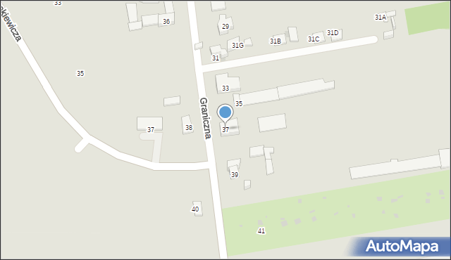 Płock, Graniczna, 37, mapa Płock