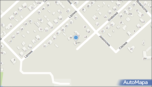 Płock, Grabowa, 9, mapa Płock