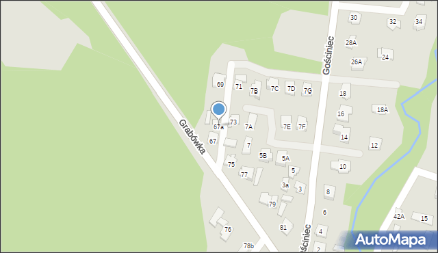 Płock, Grabówka, 67a, mapa Płock