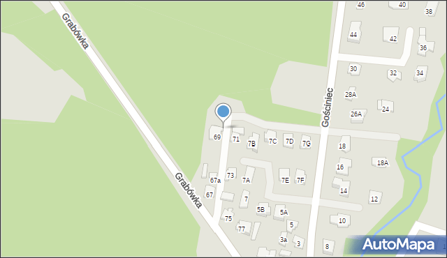 Płock, Grabówka, 69a, mapa Płock