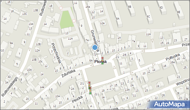 Płońsk, Grunwaldzka, 1, mapa Płońsk