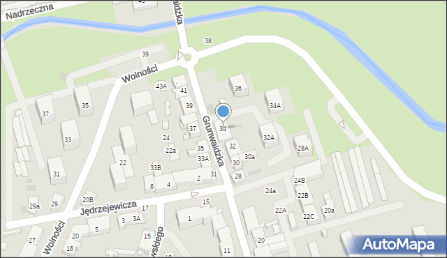 Płońsk, Grunwaldzka, 34, mapa Płońsk
