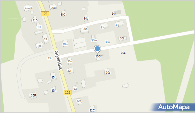 Pniewo, Gryfińska, 30p, mapa Pniewo