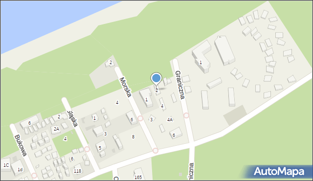 Pobierowo, Graniczna, 2, mapa Pobierowo