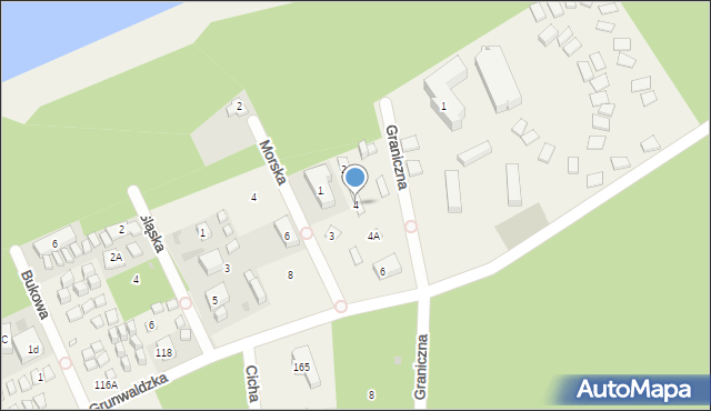 Pobierowo, Graniczna, 4, mapa Pobierowo