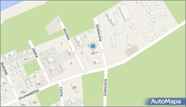 Pobierowo, Graniczna, 4A, mapa Pobierowo