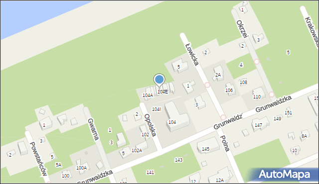 Pobierowo, Grunwaldzka, 104D, mapa Pobierowo