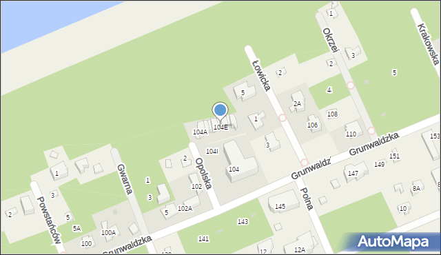 Pobierowo, Grunwaldzka, 104E, mapa Pobierowo