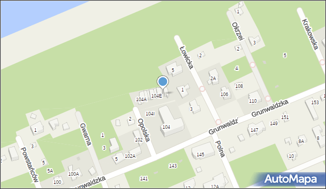 Pobierowo, Grunwaldzka, 104G, mapa Pobierowo