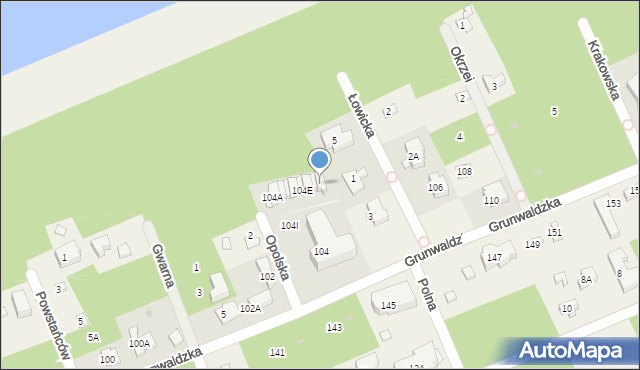 Pobierowo, Grunwaldzka, 104H, mapa Pobierowo