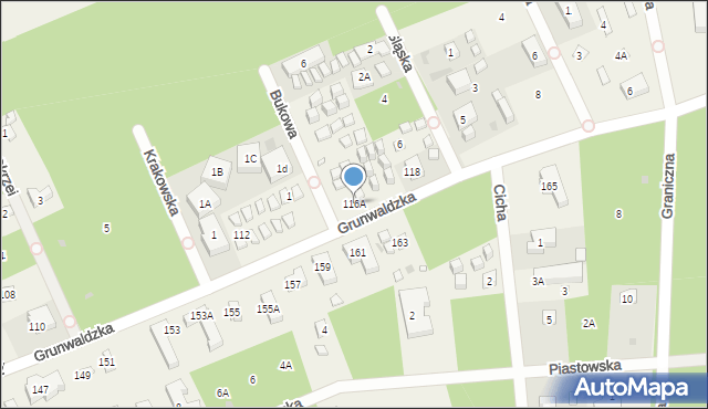 Pobierowo, Grunwaldzka, 116A, mapa Pobierowo