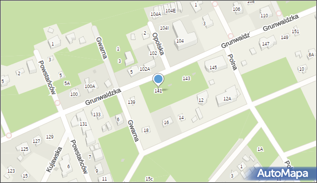 Pobierowo, Grunwaldzka, 141, mapa Pobierowo