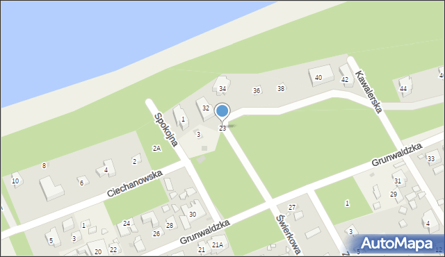 Pobierowo, Grunwaldzka, 23, mapa Pobierowo