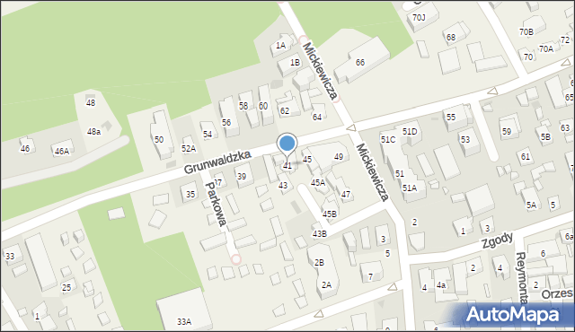 Pobierowo, Grunwaldzka, 41, mapa Pobierowo