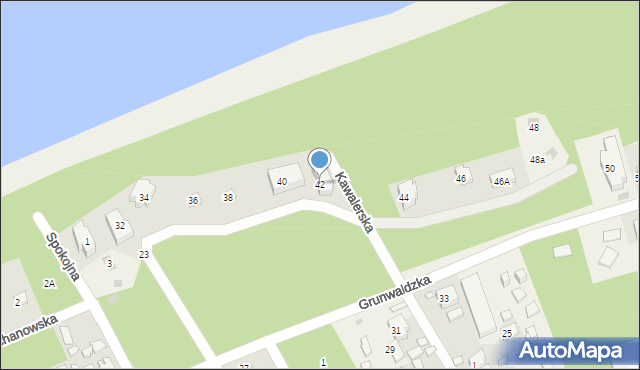 Pobierowo, Grunwaldzka, 42, mapa Pobierowo