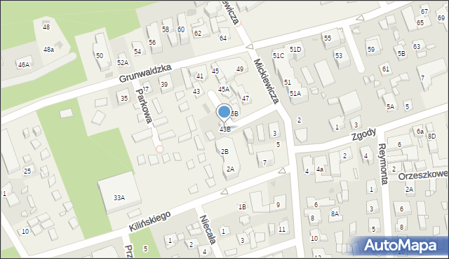 Pobierowo, Grunwaldzka, 43B, mapa Pobierowo