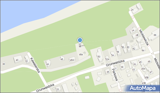 Pobierowo, Grunwaldzka, 48, mapa Pobierowo