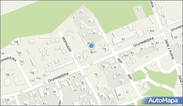 Pobierowo, Grunwaldzka, 76, mapa Pobierowo