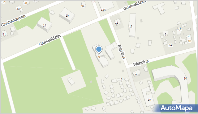 Pobierowo, Grunwaldzka, 9, mapa Pobierowo