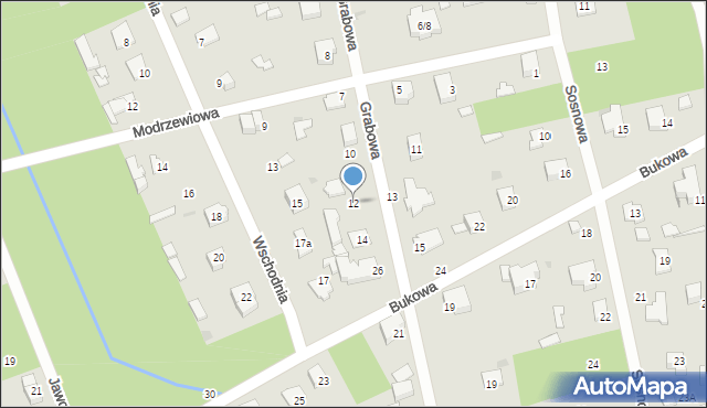 Podkowa Leśna, Grabowa, 12, mapa Podkowa Leśna