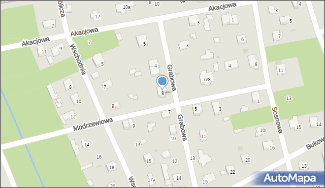 Podkowa Leśna, Grabowa, 8, mapa Podkowa Leśna