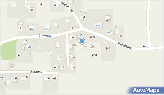 Poręba, Graniczna, 100a, mapa Poręba