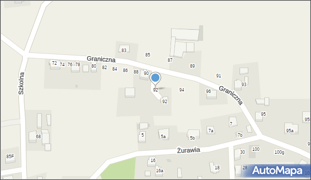 Poręba, Graniczna, 92, mapa Poręba