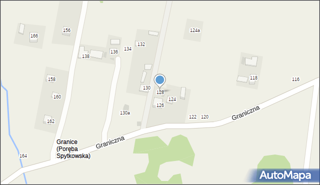 Poręba Spytkowska, Graniczna, 128, mapa Poręba Spytkowska