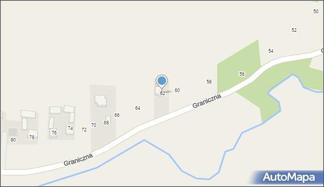 Poręba Spytkowska, Graniczna, 62, mapa Poręba Spytkowska